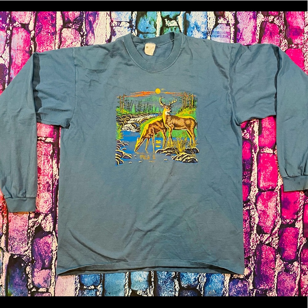 VTG Nature Deer 🦌 Long-sleeve tee size XL